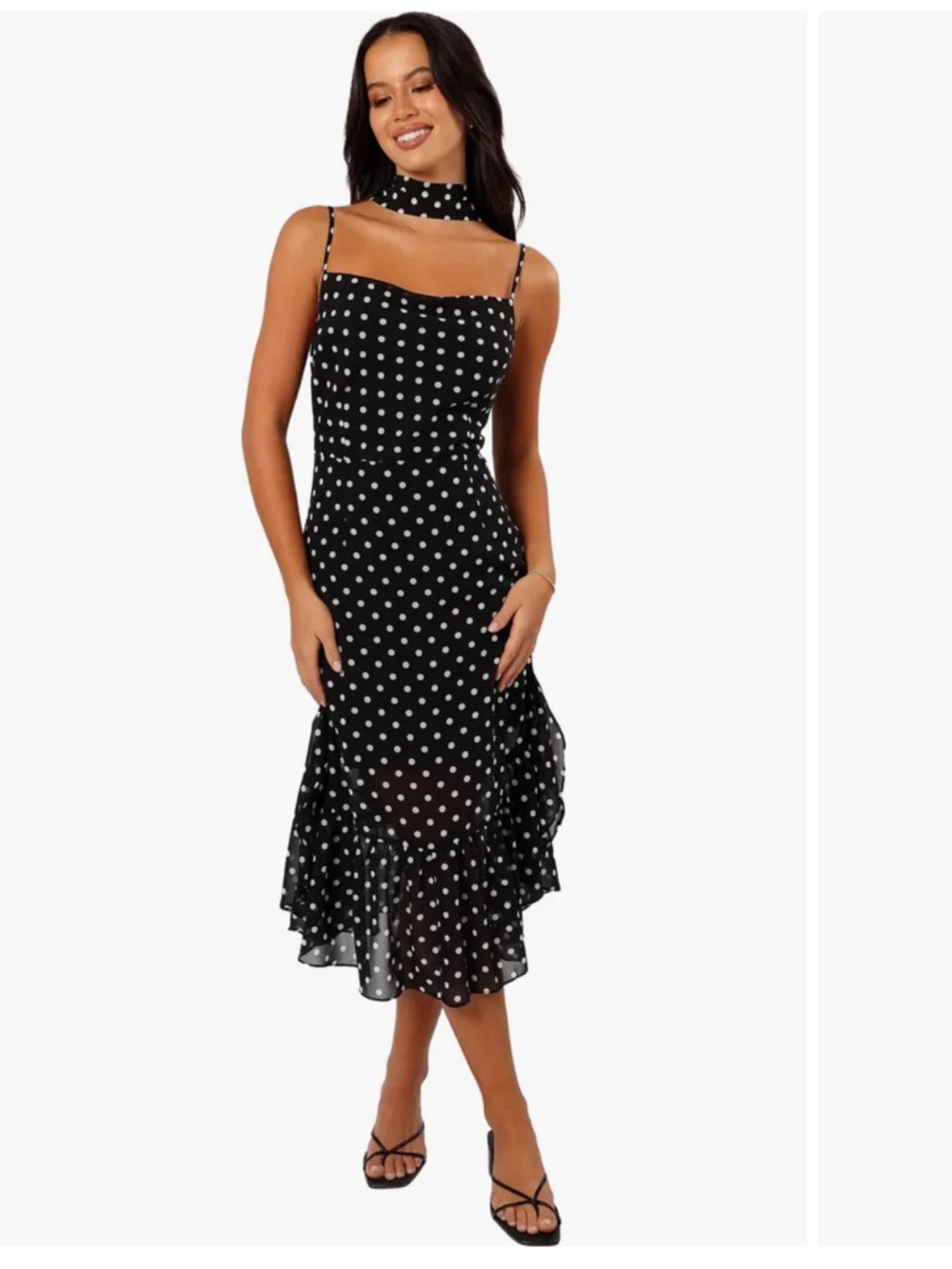 Francesca Dot Midi Dress & Scarf